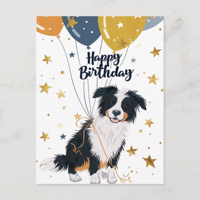 Australian shepherd Happy birthday  Postcard (Front)