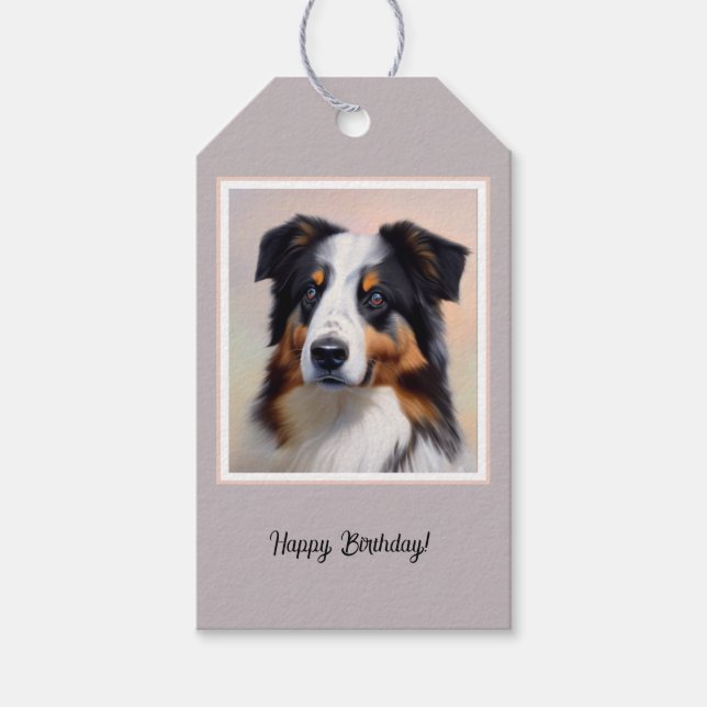 Australian Shepherd Head -  Gift Tags (Front)