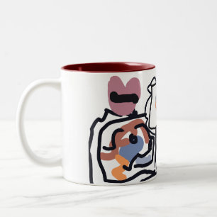 Australian Shepherd hearts Two-Tone Coffee Mug