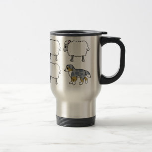 Australian Shepherd Herding Sheep Travel Mug