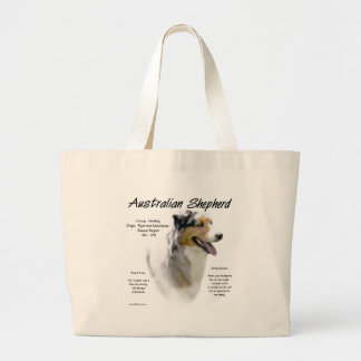Australian Shepherd History, All about Aussies Large Tote Bag