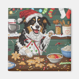 Australian Shepherd Holiday Baking Christmas Magnet