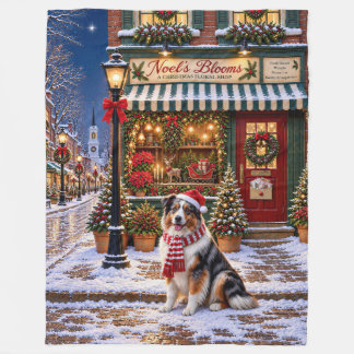 Australian Shepherd Holiday Blanket