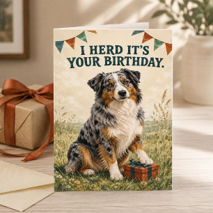 Australian Shepherd I Herd It's Your Birthday Card