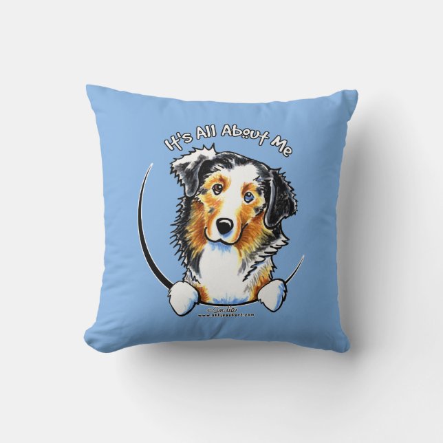 Australian Shepherd IAAM Throw Pillow (Front)