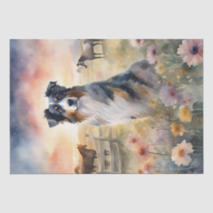 Australian Shepherd in a Rustic Setting Decoupage Tissue Paper