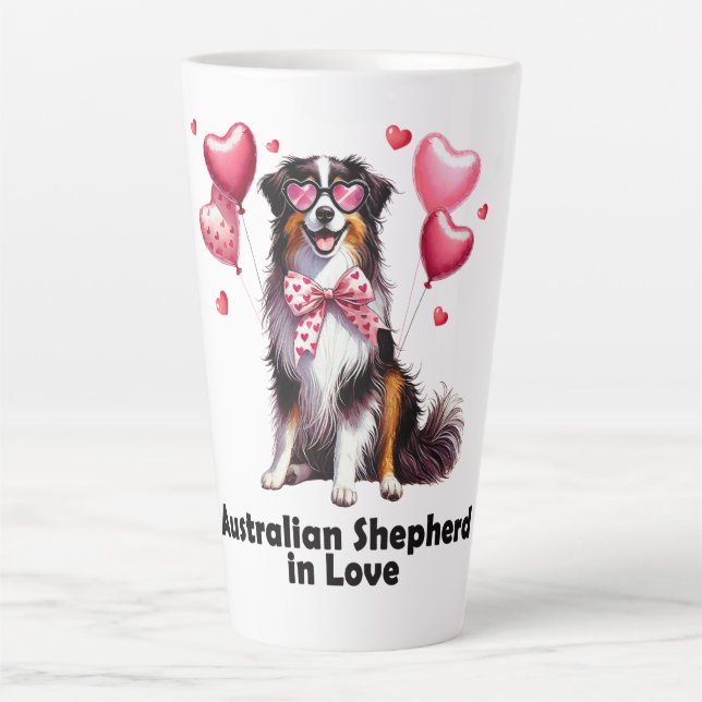 Australian Shepherd in love Latte Mug (Front)