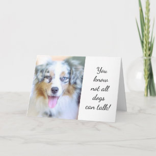 AUSTRALIAN SHEPHERD IS SENDING U A BIRTHDAY CARD