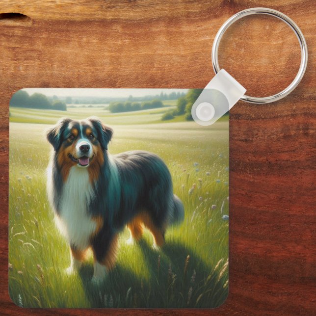 Australian Shepherd Keychain (Back)