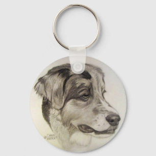 Australian Shepherd Keychain - org. artwork