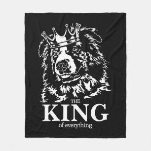 Australian Shepherd King of Everything dog dad  Fleece Blanket