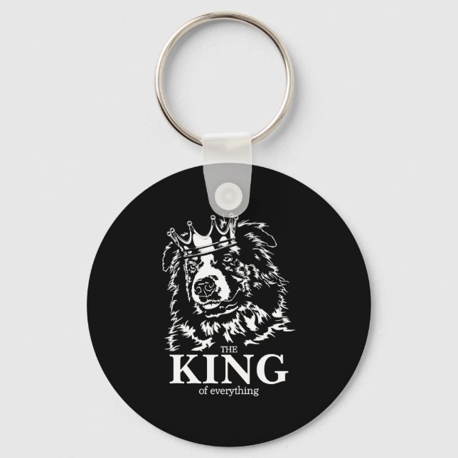 Australian Shepherd King of Everything dog dad  Keychain (Front)