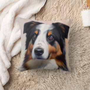 Australian Shepherd Kopf - Throw Pillow