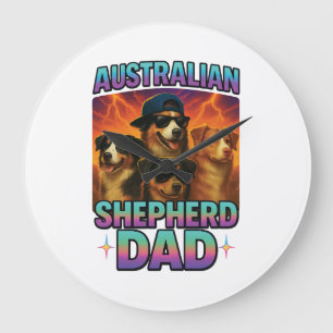 Australian Shepherd Large Clock