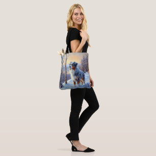 Australian Shepherd Let It Snow Christmas  Tote Bag