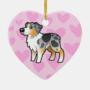 Australian Shepherd Love (add your own message) Ceramic Ornament