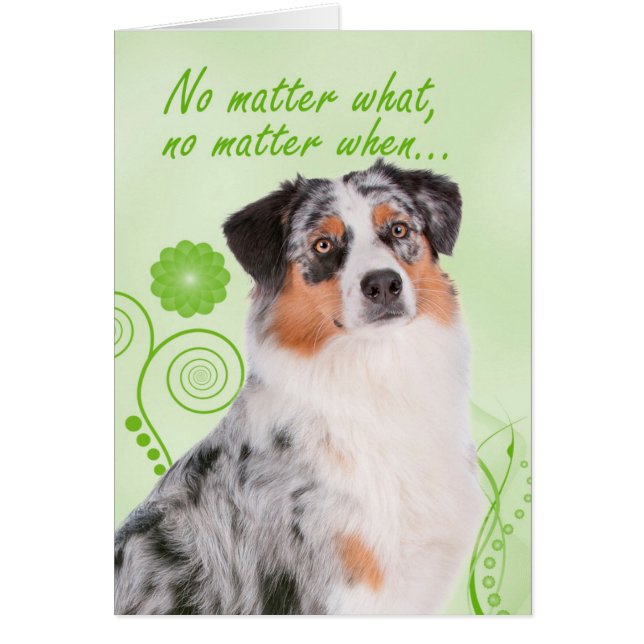 Australian Shepherd Love/Support Card (Front)
