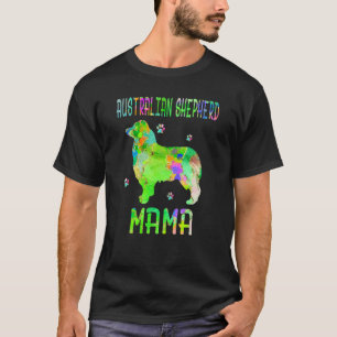 Australian Shepherd Mama Colourful Dog Mom T-Shirt