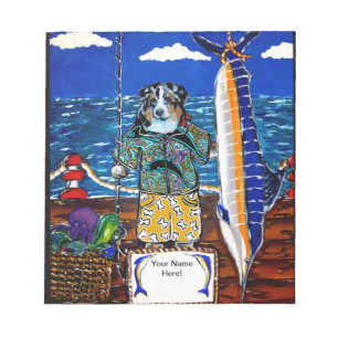 Australian Shepherd Marlin Fishing Notepad