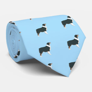 Australian Shepherd Mens double-sided printed tie