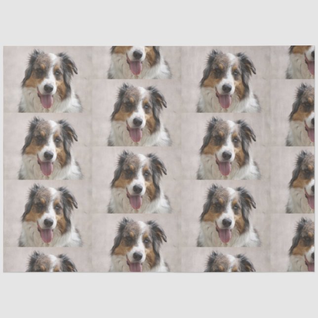 australian shepherd merle tissue paper (Front)
