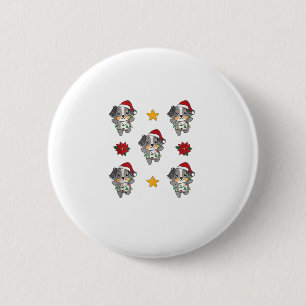 Australian Shepherd Merry Christmas Winter Dogs Ch 2 Inch Round Button