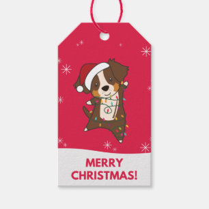 Australian Shepherd Merry Christmas Winter Gift Ta Tags