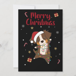 Australian Shepherd Merry Christmas Winter Holiday Card
