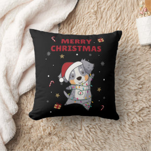 Australian Shepherd Merry Christmas Winter Throw P Pillow