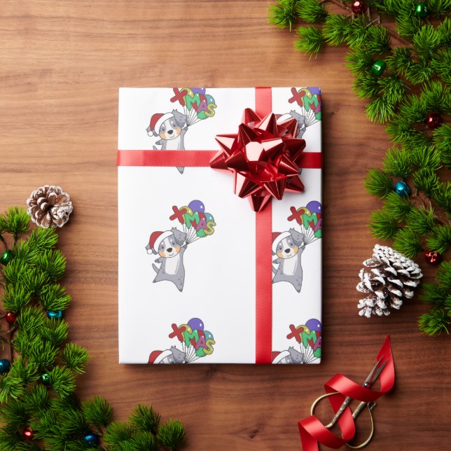 Australian Shepherd Merry Christmas Winter Wrapping Paper (Holiday Gift)