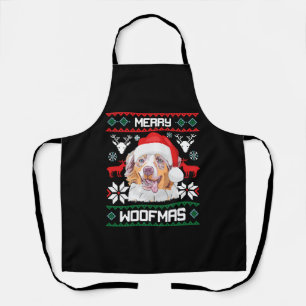 Australian Shepherd Merry Woofmas Christmas Apron