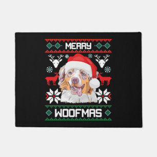 Australian Shepherd Merry Woofmas Christmas Doormat