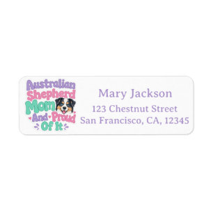 Australian Shepherd Mom Return Address Labels