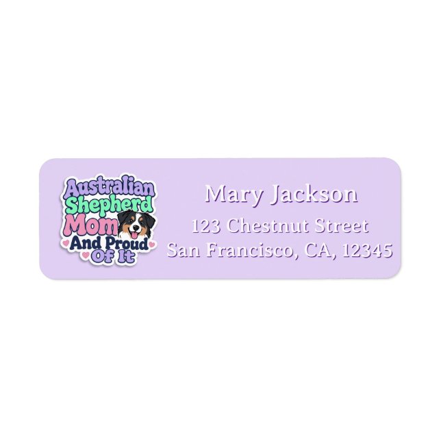 Australian Shepherd Mom Return Address Labels (Front)