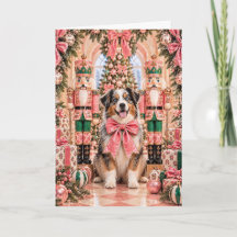 Australian Shepherd Nutcracker Christmas Card