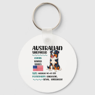 Australian Shepherd Origin Funny Aussie Dog Lover Keychain