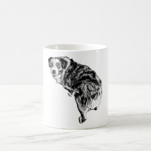Australian Shepherd “Over the Shoulder” Mug – Ink