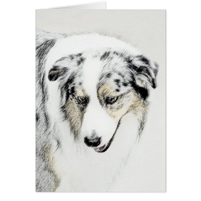 Australian Shepherd Painting - Original Dog Art (Front)