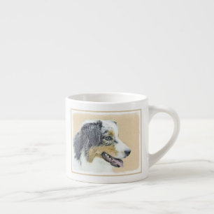 Australian Shepherd Painting - Original Dog Art Espresso Cup