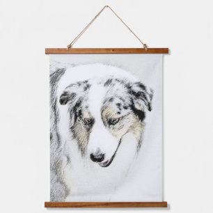 Australian Shepherd Painting - Original Dog Art Hanging Tapestry