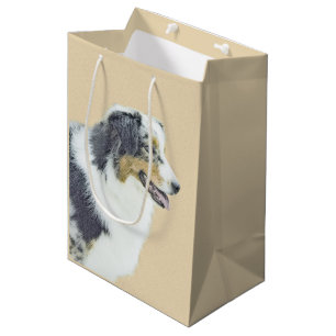 Australian Shepherd Painting - Original Dog Art Medium Gift Bag