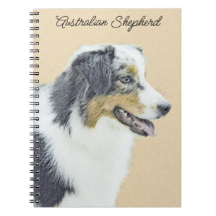 Australian Shepherd Painting - Original Dog Art Notebook