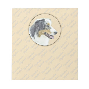 Australian Shepherd Painting - Original Dog Art Notepad