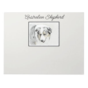 Australian Shepherd Painting - Original Dog Art Notepad