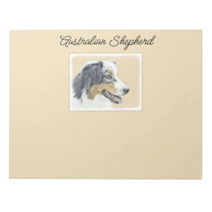 Australian Shepherd Painting - Original Dog Art Notepad