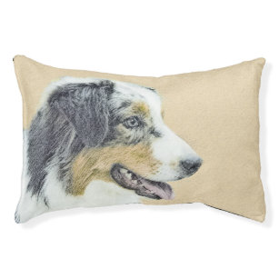 Australian Shepherd Painting - Original Dog Art Pet Bed