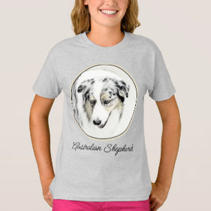 Australian Shepherd Painting - Original Dog Art T- T-Shirt