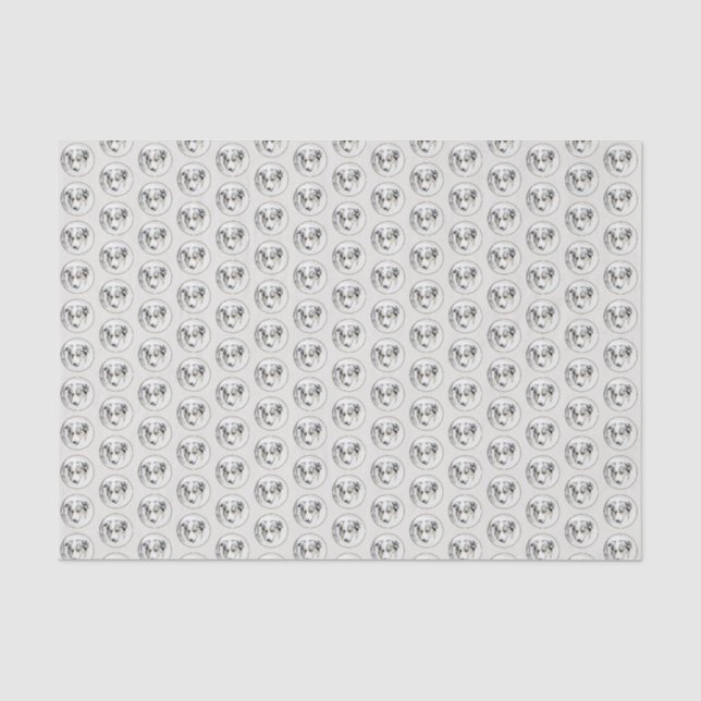 Australian Shepherd Painting - Original Dog Art Tissue Paper (Front)