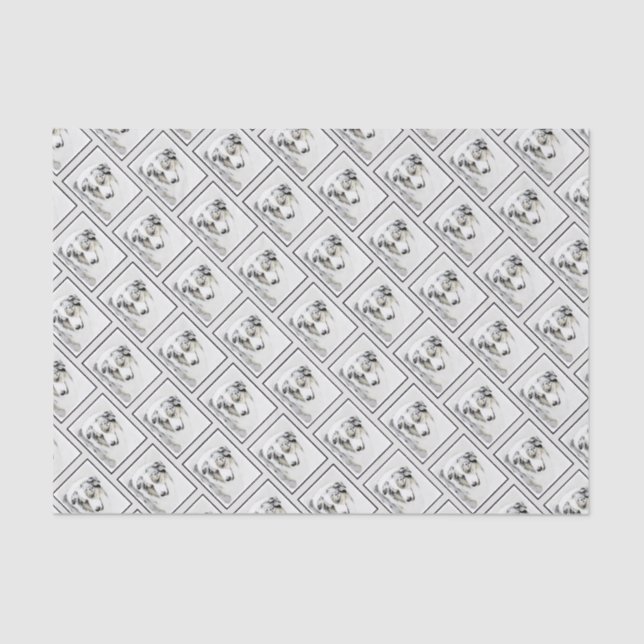 Australian Shepherd Painting - Original Dog Art Tissue Paper (Front)