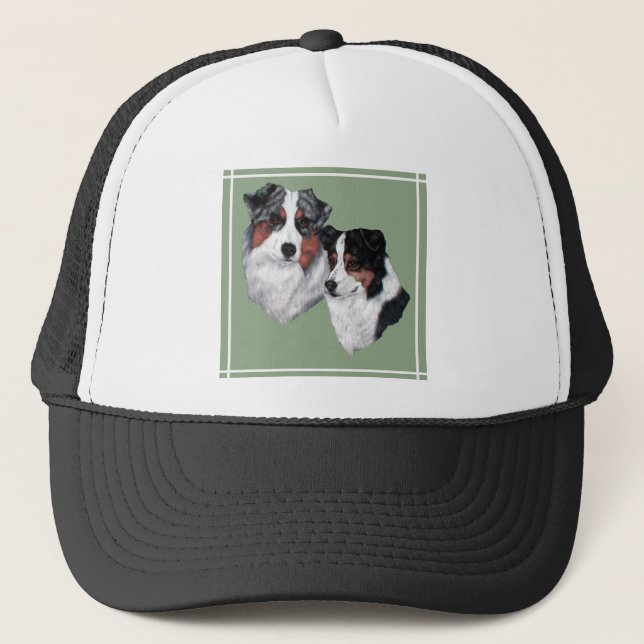Australian Shepherd Pair Trucker Hat (Front)